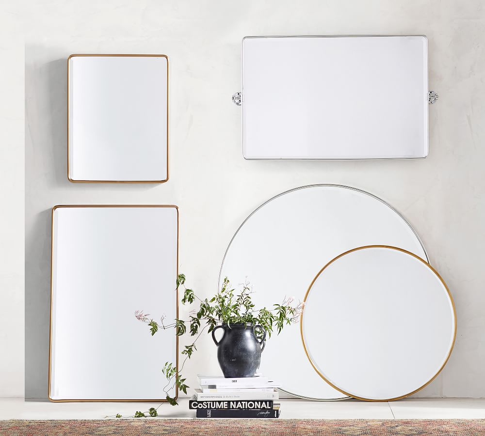 Vintage Round Mirror with DRing Mount Pottery Barn