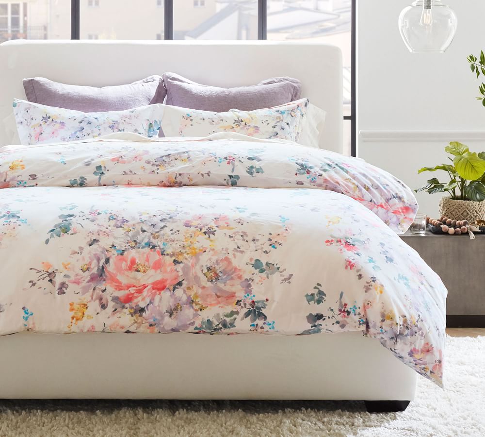 pottery barn duvet floral