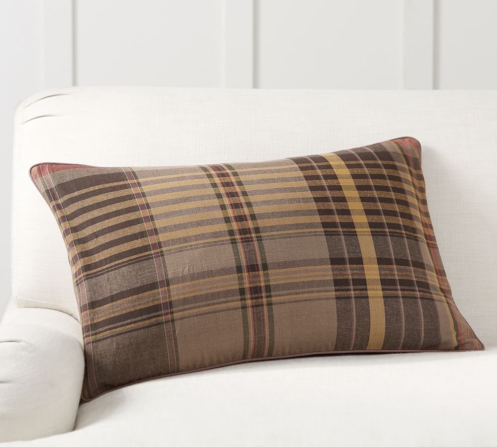 Roscoe Plaid Lumbar Pillow Cover Pottery Barn