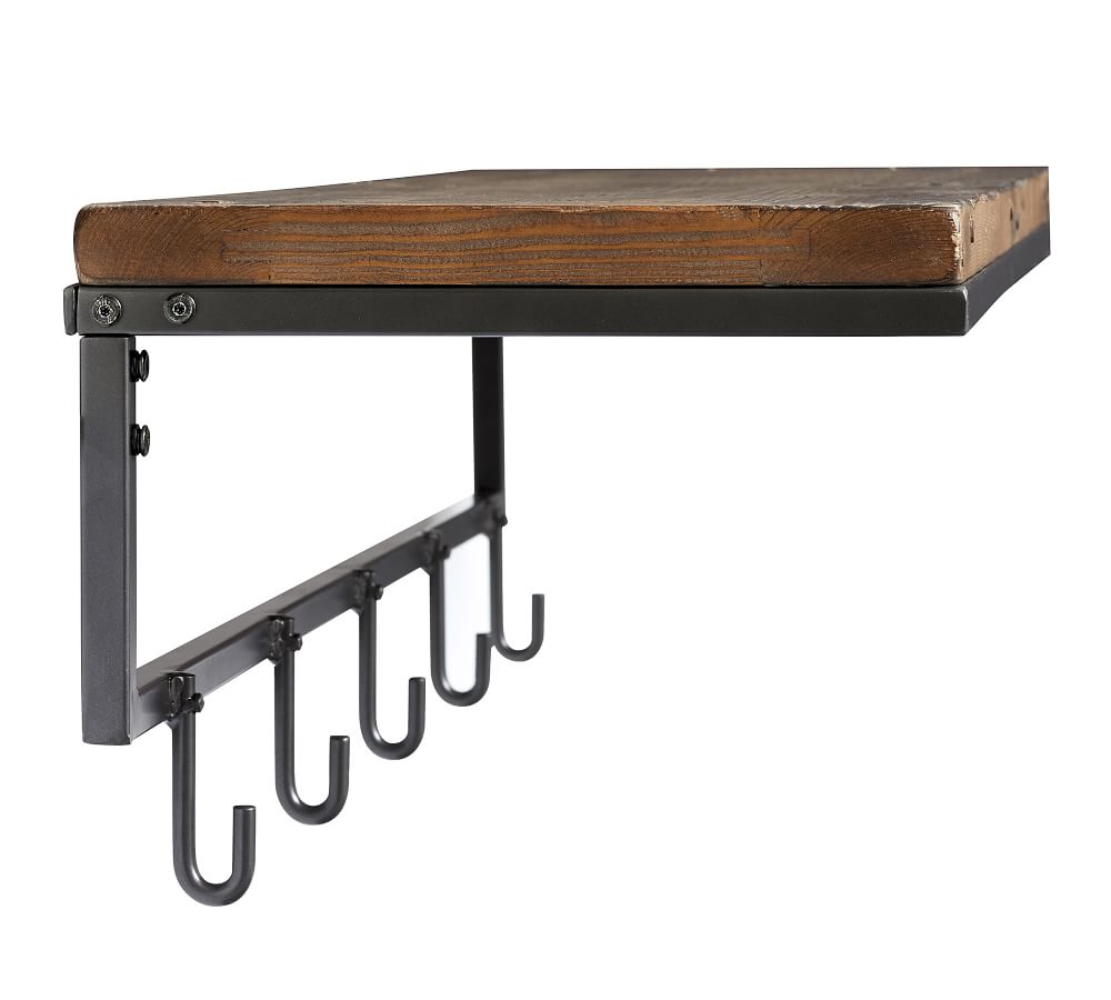 Malcolm Entryway Wall Shelf with Hooks Pottery Barn