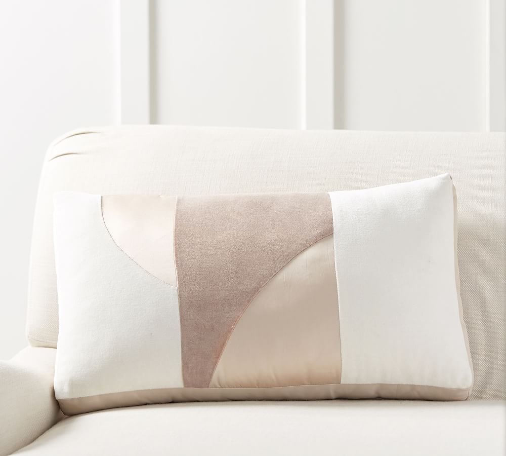 Pieced Abstract Lumbar Pillow Pottery Barn