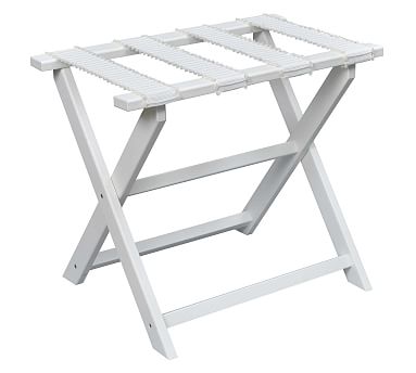 white luggage stand