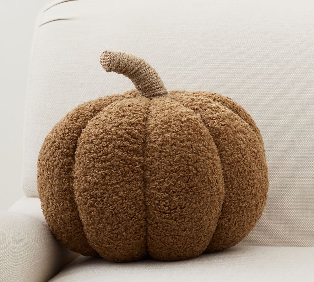 Cozy Pumpkin Pillow, 9.5 x 14", Tobacco Pottery Barn