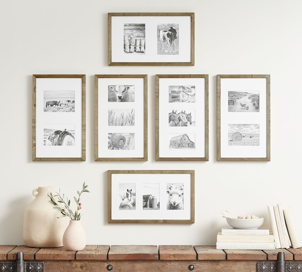 Multi-Mat Wood Gallery Tabletop Frames | Pottery Barn