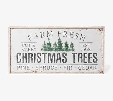 Christmas Trees Vintage Wall Art | Pottery Barn