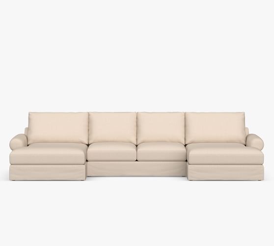 double rolled arm chaise