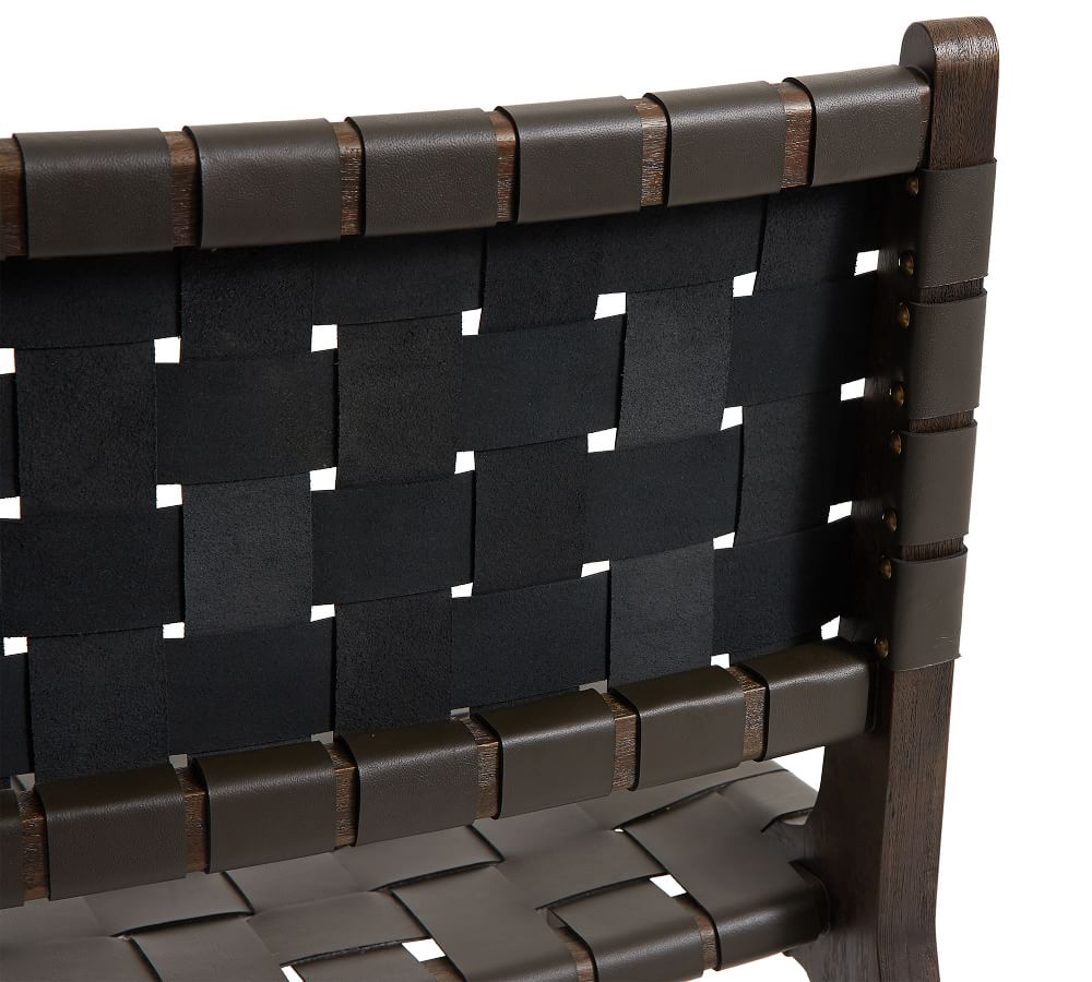 Fenton Woven Leather Bar & Counter Stools Pottery Barn