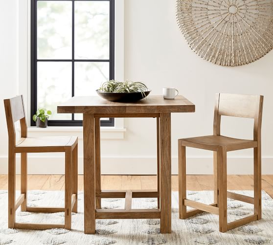 Details about   White West Elm high top table fits up to 3 bar stools 