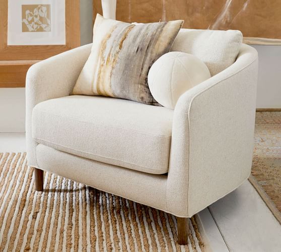 pottery barn boucle chair