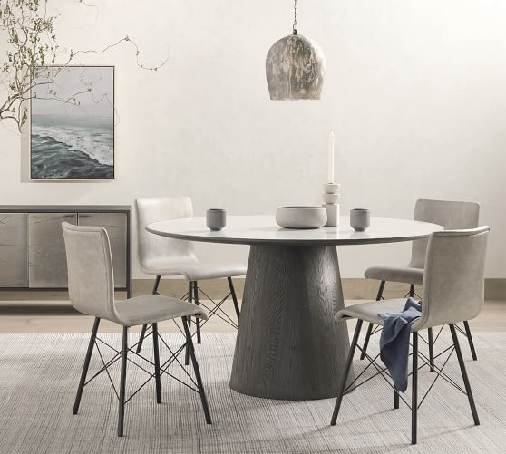 grey marble round dining table