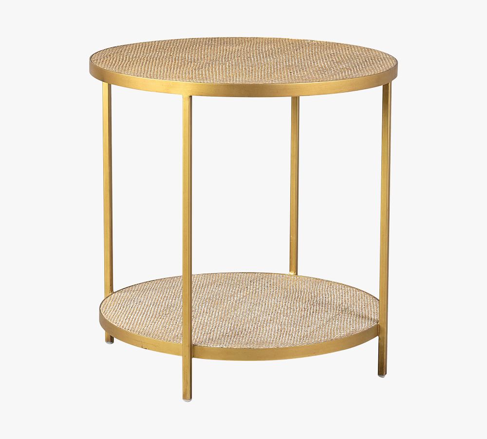 Soho 24" Round Rattan Accent Table Pottery Barn