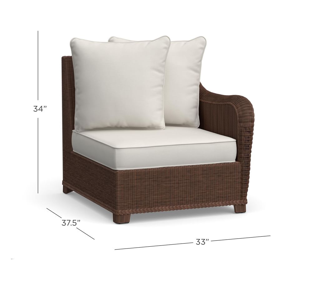 Palmetto AllWeather Wicker Outdoor Sectional Components, Honey