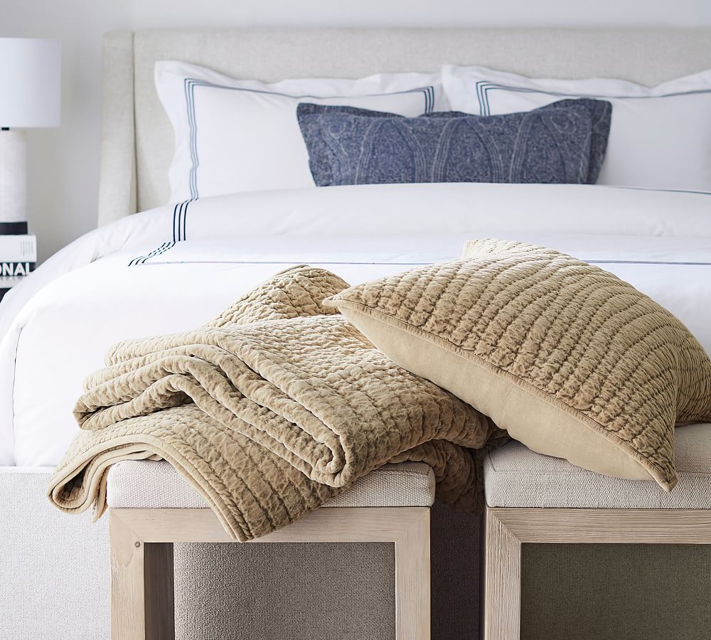 Washed Velvet Handcrafted Quilt Pottery Barn
