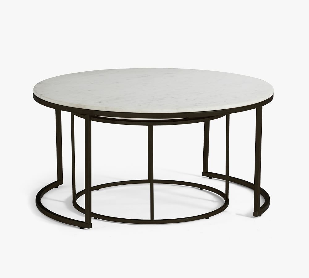 Delaney Round Marble Nesting Coffee Tables Pottery Barn