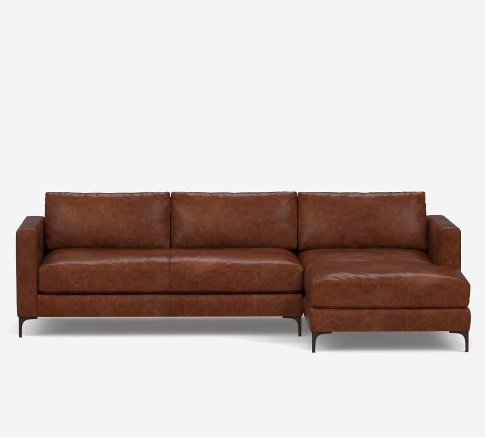 Jake Leather Sofa Chaise Sectional Pottery Barn