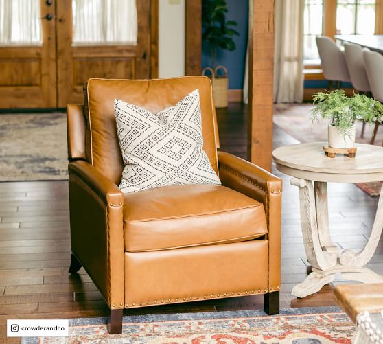 tyler square arm leather armchair