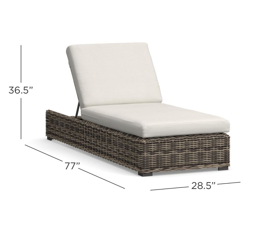 Huntington AllWeather Wicker Outdoor Chaise Lounge Pottery Barn
