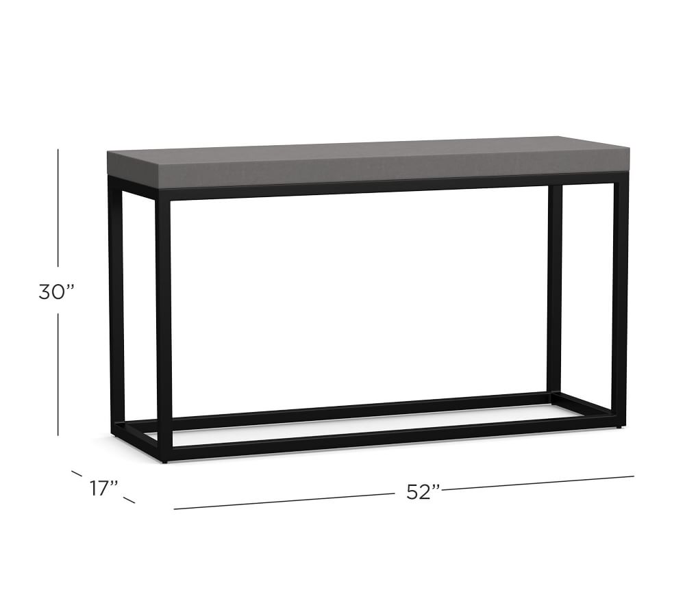 Sloan Indoor/Outdoor Concrete & Iron Console Table Pottery Barn