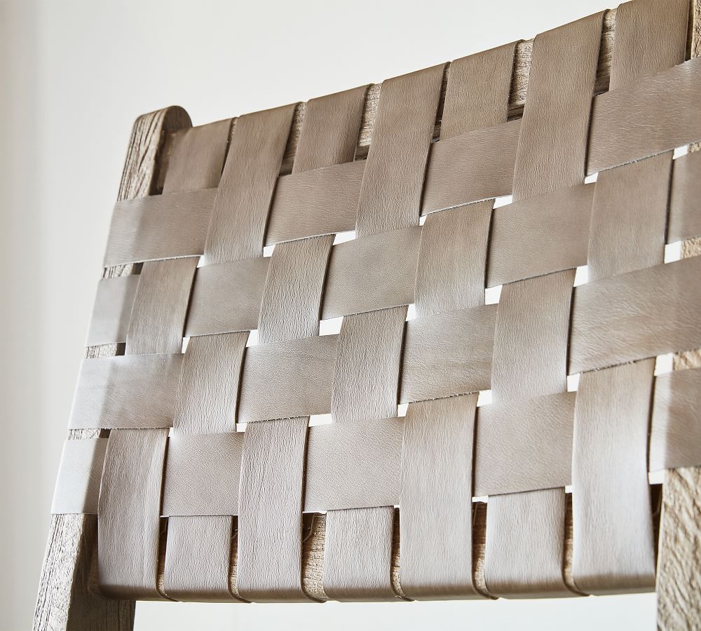 Fenton Woven Leather Bar & Counter Stools Pottery Barn