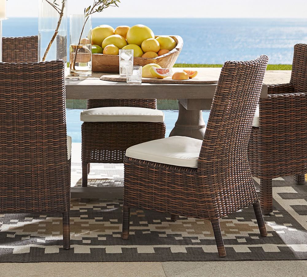 Torrey AllWeather Wicker Dining Side Chair Pottery Barn