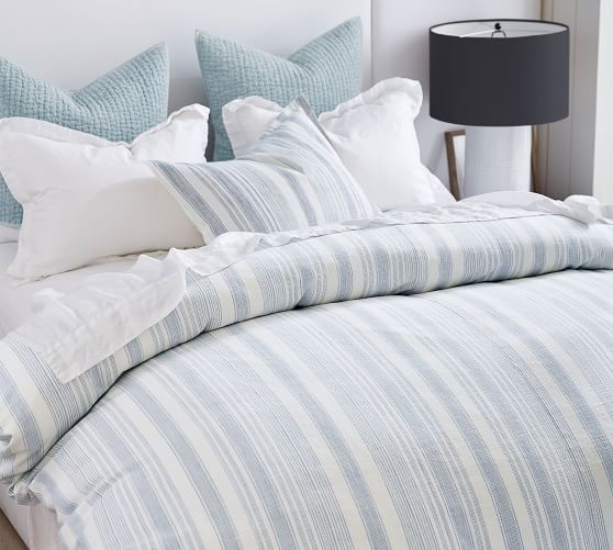 blue striped duvet cover king