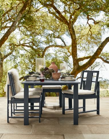 pottery barn patio table and chairs