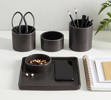 Mason Desktop Organizing Collection - Charcoal | Pottery Barn