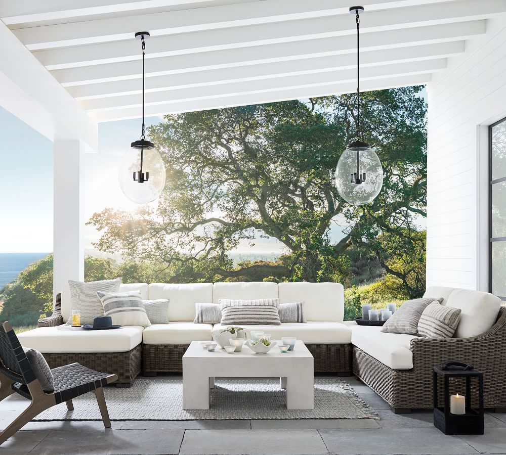 Pomona Indoor/Outdoor 40" Concrete Chunky Leg Coffee Table Pottery Barn