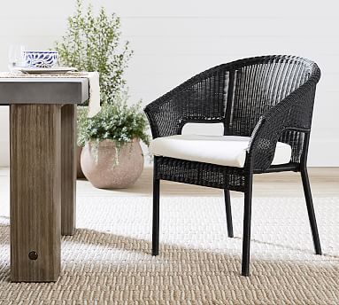 black wicker dining chairs outdoor