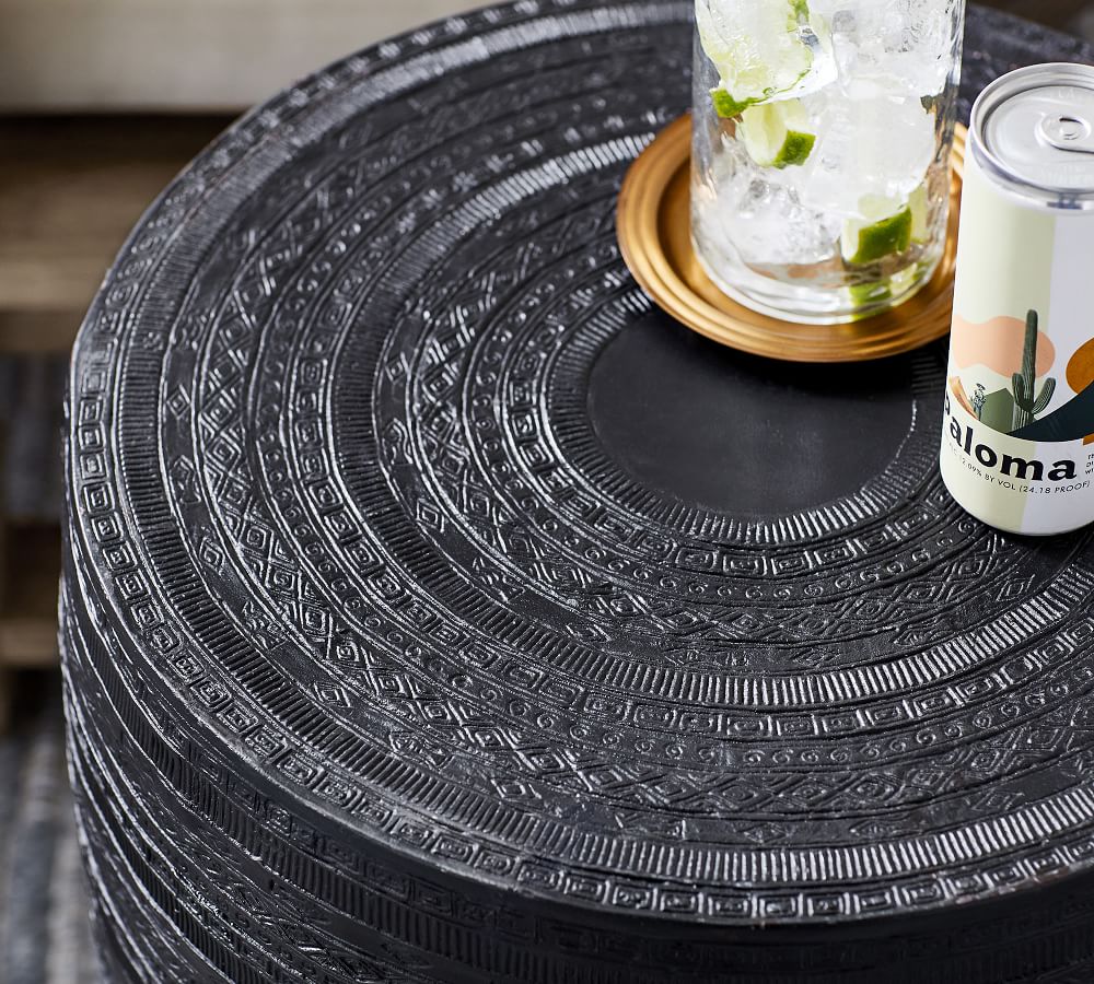 Metal Drum Outdoor Side Table Pottery Barn