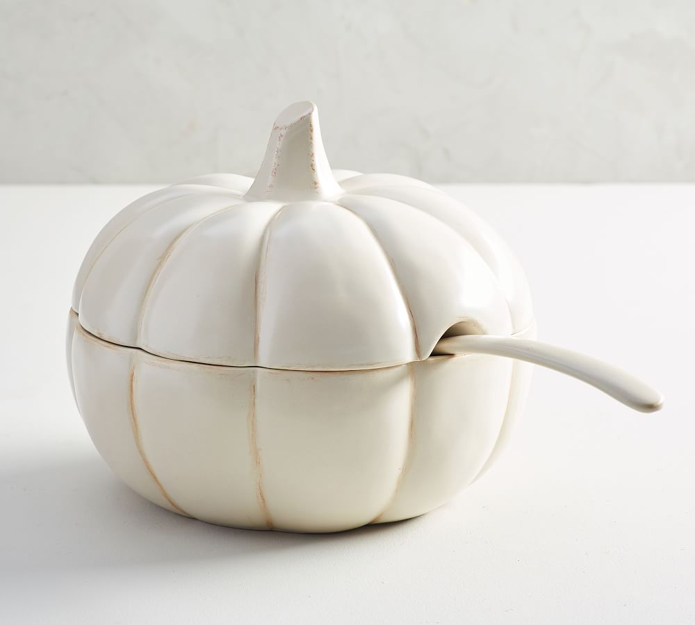 large ceramic pumpkin soup tureen