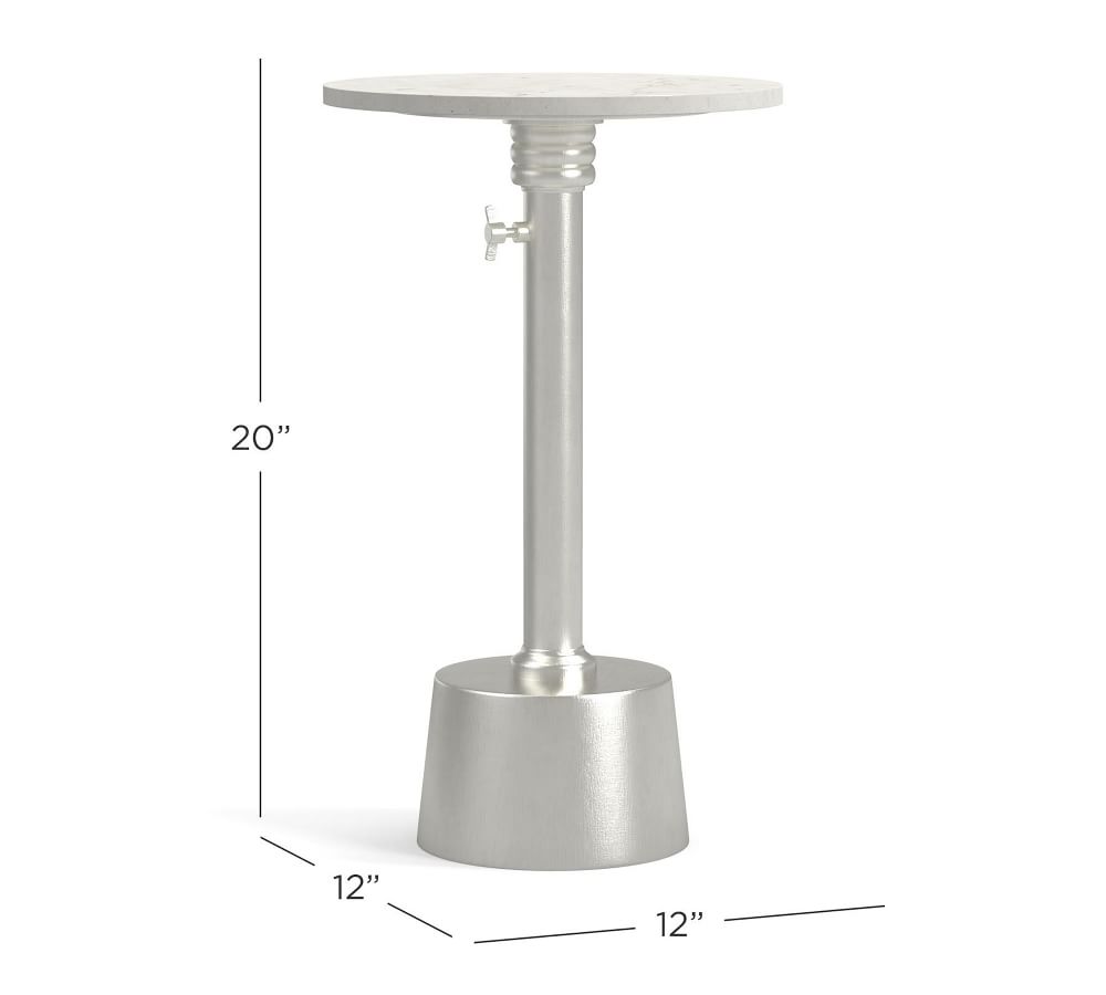 Melvin Marble Adjustable Height Side Table Pottery Barn