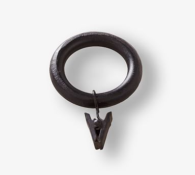 Pottery Barn Standard Drapery Clip Rings Set of 10 Large Black 