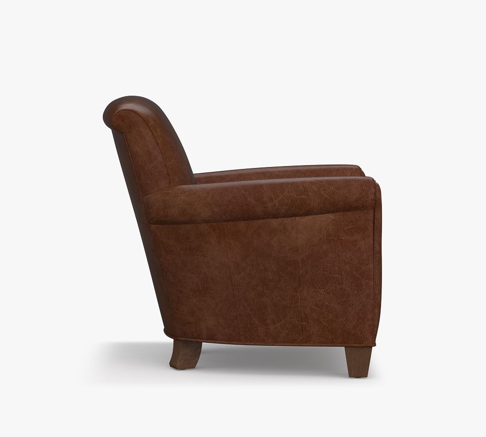 Irving Roll Arm Leather Armchair | Pottery Barn