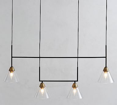 claremont flared glass linear chandelier