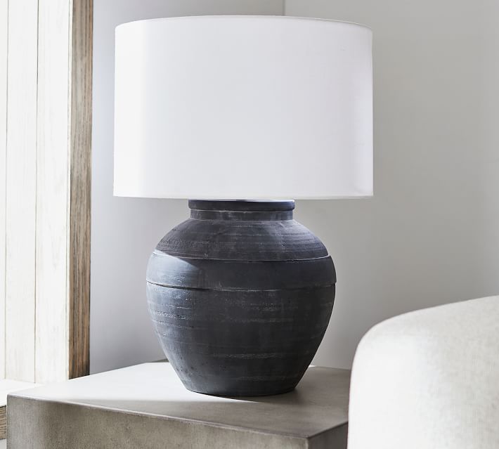 pottery barn black lamp