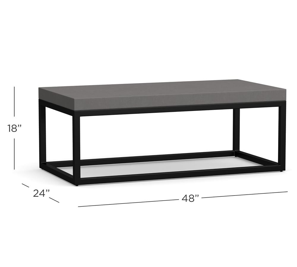 Sloan Indoor/Outdoor Concrete & Iron Coffee Table Pottery Barn