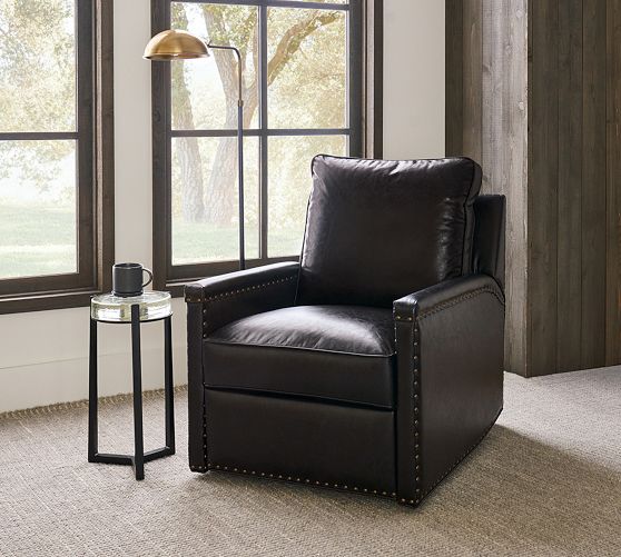 tyler square arm leather recliner