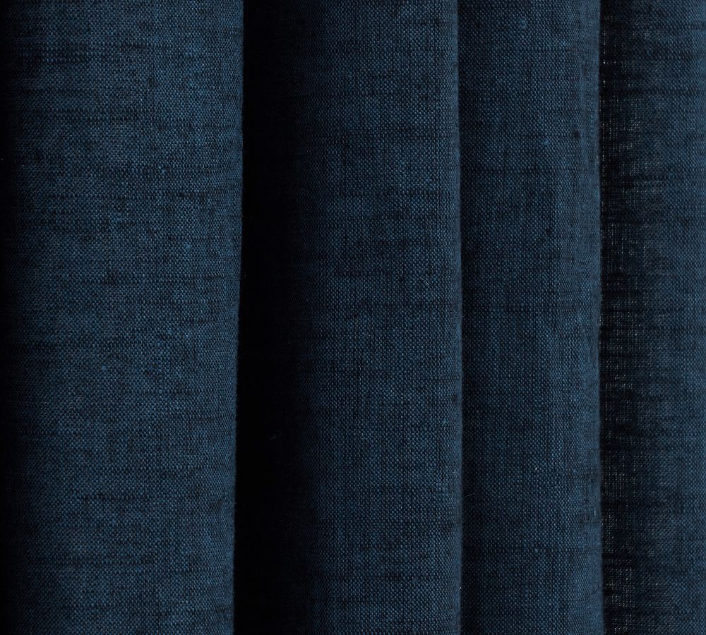 Emery Linen Pinch Pleat Blackout Curtain | Pottery Barn