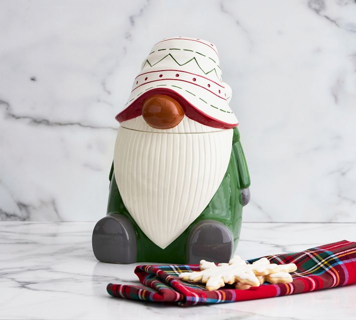 Festive Gnome Cookie Jar Pottery Barn