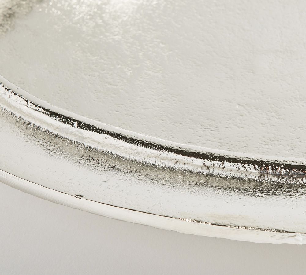 Rustic Metal Handcrafted Oval Serving Platter | Pottery Barn