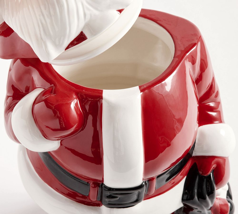 Santa Claus Shaped Handcrafted Cookie Jar Pottery Barn
