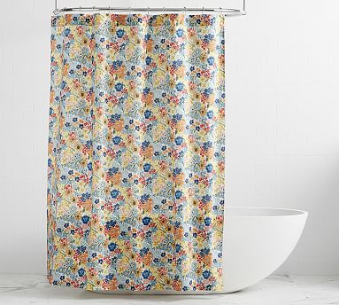 Willow Floral Organic Shower Curtain | Pottery Barn