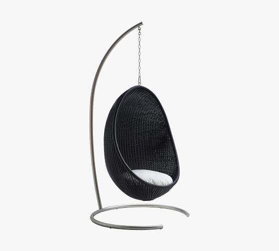 rattan hanging chair black