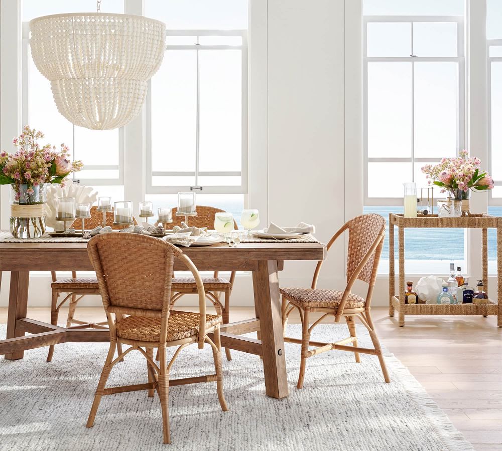 Bristol Wood Bead 2Tier Chandelier Pottery Barn