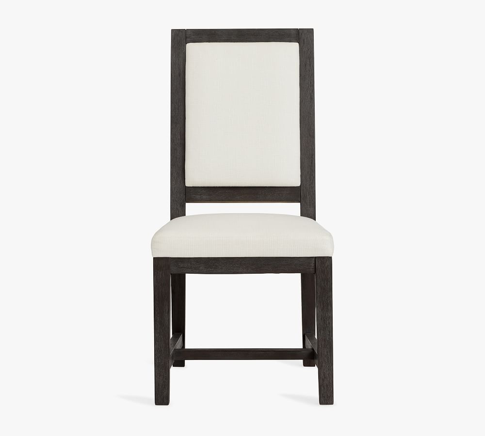 OPEN BOX Watson Upholstered Dining Chair, Charcoal & Basketweave Slub