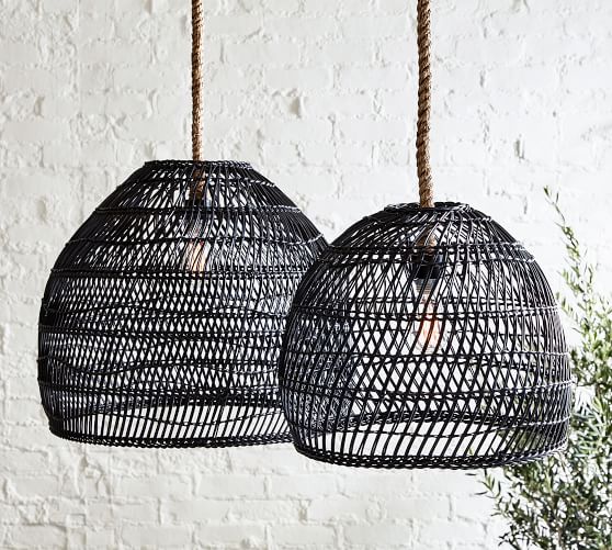 grey wicker lamp shade