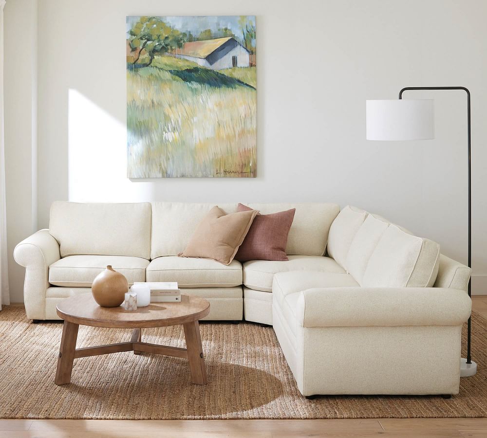 Pearce Upholstered 3Piece LSectional with Wedge Pottery Barn