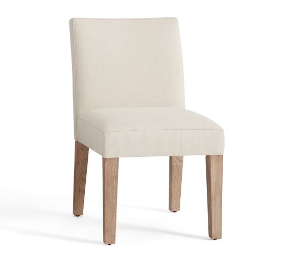 white upholstered side chair