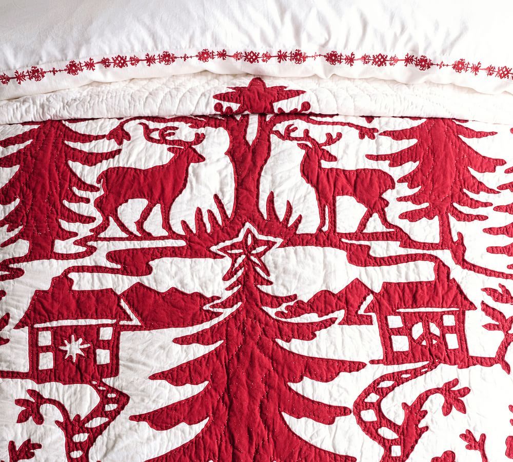 Clara Cotton Applique Quilt & Shams Pottery Barn